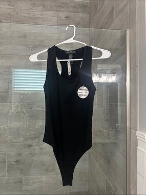 NEW Soho Apparel Black Racerback Bodysuit